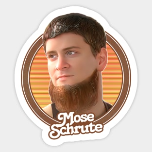 Mose Schrute \/\ Retro Style Fan Artwork Sticker